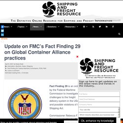 Update on FMC's Fact Finding 29 on Global Container Alliance practices