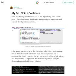 My Go IDE in a Container — Google Cloud Platform — Developer Advocates