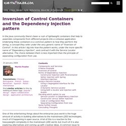 Inversion of Control Containers and the Dependency Injection pattern