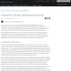 Containers: Docker, Windows and Trends