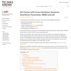 HA Cluster with Linux Containers based on Heartbeat, Pacemaker, DRBD and LXC - Thomas-Krenn-Wiki
