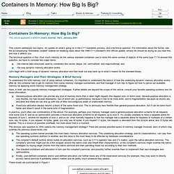 Containers In Memory: How Big Is Big?