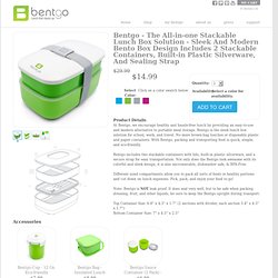 The All-in-one Stackable Lunch Box Solution - Sleek and Modern Bento Box Design Includes 2 Stackable Containers, Built-in Plastic Silverware, and Sealing Strap