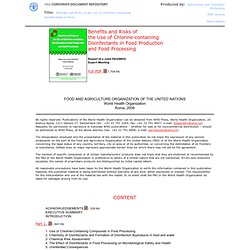 2009 - Benefits and Risks of the Use of Chlorine-containing Disinfectants in Food Production and Food ProcessingReport of