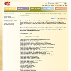 U.S. Gluten Free Products and Products Not Containing Gluten Ingredients