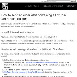 How to send an email alert containing a link to a SharePoint lis