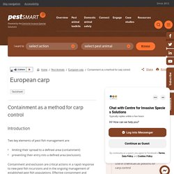 Containment as a method for carp control - PestSmart