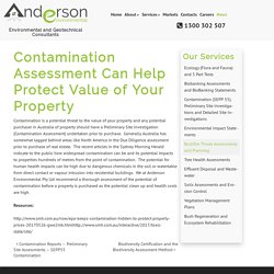 Contamination Assessment Can Help Protect Value of Your Property