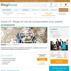 Covid-19 : Réagir en cas de contamination d’un salarié LégiSocial