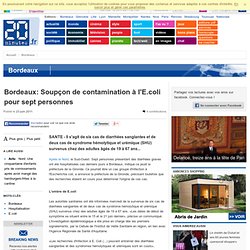 Bordeaux: Soupçon de contamination à l'E.coli pour sept personnes