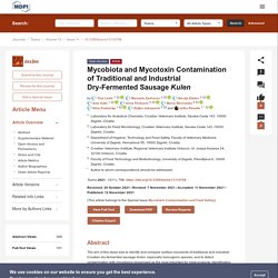 TOXINS 12/11/21 Mycobiota and Mycotoxin Contamination of Traditional and Industrial Dry-Fermented Sausage Kulen