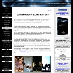 Contemporary Dance History.