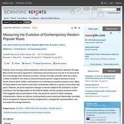 Measuring the Evolution of Contemporary Western Popular Music : Scientific Reports