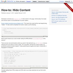 How-to: Hide Content - The Accessibility Project