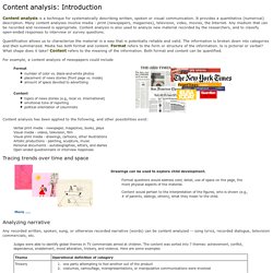Content analysis: Introduction