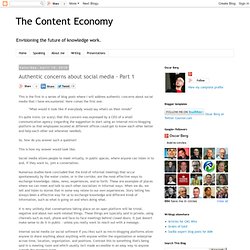 The Content Economy by Oscar Berg: Authentic concerns about soci