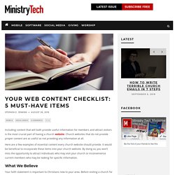 Your Web Content Checklist: 5 Must-Have Items - MinistryTech