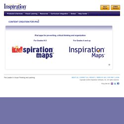 Turn the iPad® into a Knowledge Creation resource with Inspiration® Maps