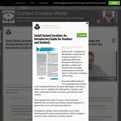 Social Content Curation: An Introductory Guide for Teachers and Students