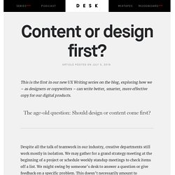 Content or design first? - DESK Magazine
