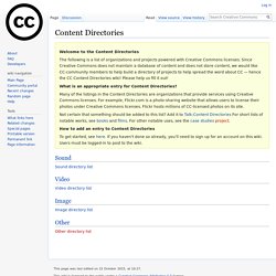 Content Directories - Creative Commons