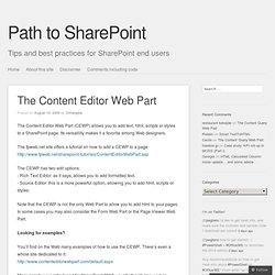 The Content Editor Web Part