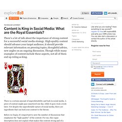 Content is King in Social Media: What are the Royal Essentials?