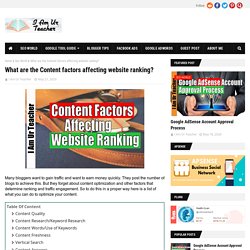 What are the Content factors affecting website ranking?