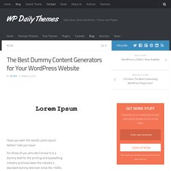 The Best Dummy Content Generators for Your WordPress Website