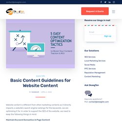 Basic Content Guidelines for Website Content