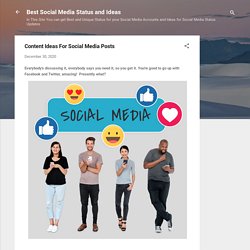 Content Ideas For Social Media Posts