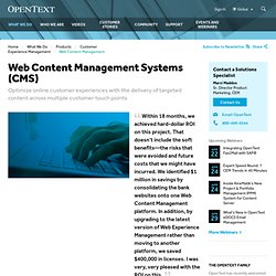 Web Content Management (WCM) Systems, Vignette