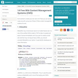 14 Free Wiki Content Management Systems (CMS)