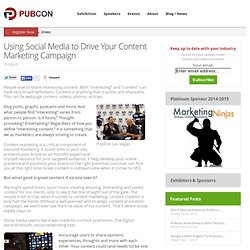 Using Social Media to Drive Your Content Marketing Campaign