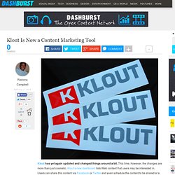 Klout Is Now a Content Marketing Tool