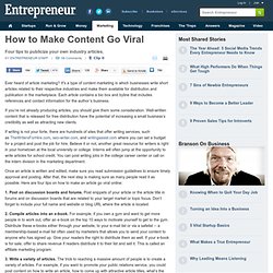 Four Tips for Making Your Content Marketing Go Viral