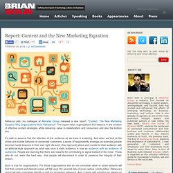 Report: Content and the New Marketing Equation