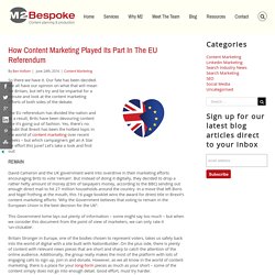 Content Marketing And The EU Referendum - M2 Bespoke Blog