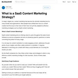 What is a SaaS Content Marketing Strategy?