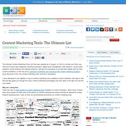 Content Marketing Tools: The Ultimate List