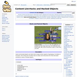 Content List:Hacks and Hacked Objects - Sims2Wiki