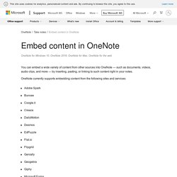 Embed content in OneNote - Office Support