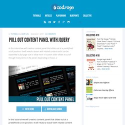 Pull Out Content Panel with jQuery