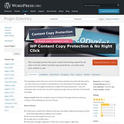 WP Content Copy Protection & No Right Click — WordPress Plugins