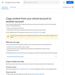 Copier le contenu du compte de votre établissement scolaire vers un autre compte - Aide Compte Google