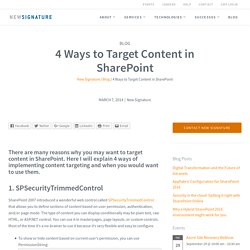 4 Ways to Target Content in SharePoint - New Signature