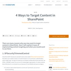 4 Ways to Target Content in SharePoint - New Signature