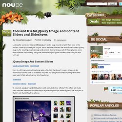 Cool and Useful jQuery Image and Content Sliders and Slideshows - Noupe Design Blog