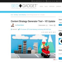 ntent Strategy Generator Tool – V2 Update