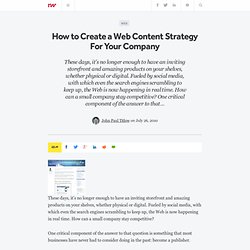 How to Create a Web Content Strategy For Your Company